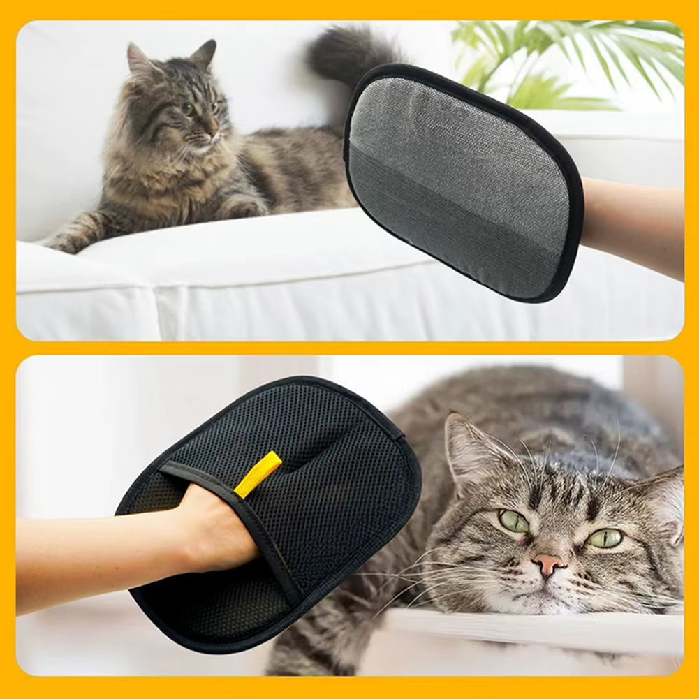Double-Sided Pet Grooming Glove – Hair Remover Mitt for Cats & Dogs, Static-Free Deshedding for Furniture & Clothes