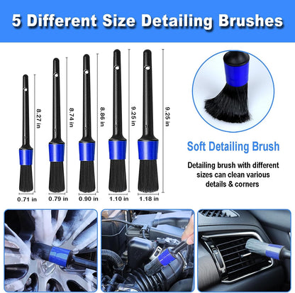 17-in-1 Premium Car Detailing Kit with Handheld Vacuum & Interior Cleaning Tools – Fast US Shipping