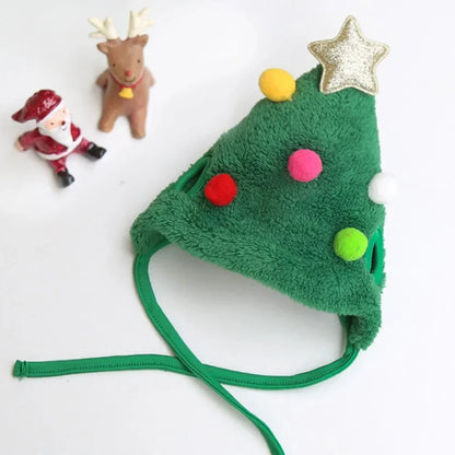 Christmas Pet Costume Set – Santa Hat & Scarf for Cats and Small Dogs | Holiday Dress-Up Outfit