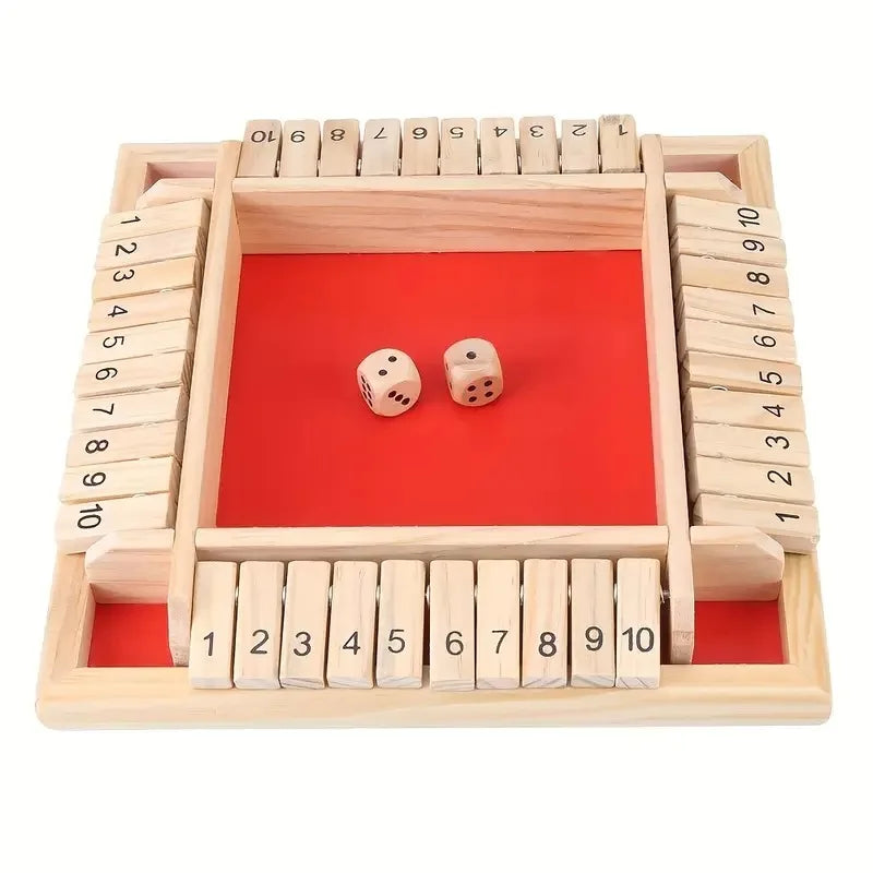 2-in-1 Wooden Dice Game Board – Family Party Fun with Colorful Number Challenge