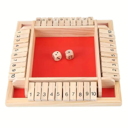 2-in-1 Wooden Dice Game Board – Family Party Fun with Colorful Number Challenge