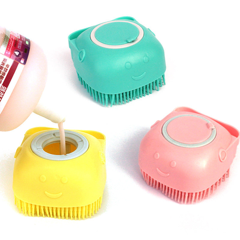 Silicone Dog Bath Massage Gloves Brush – Pet Grooming & Shampoo Dispensing Cleaning Tool for Dogs & Cats
