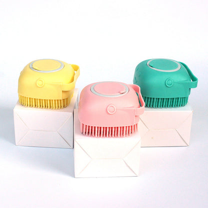 Silicone Dog Bath Massage Gloves Brush – Pet Grooming & Shampoo Dispensing Cleaning Tool for Dogs & Cats